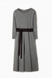 Сукня сіра з чорним поясом T1609.421
